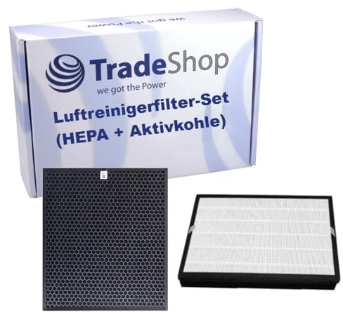 Trade-Shop 2-i-1 filterset (HEPA-filter aktivt kolfilter) kompatibel med Philips FY2422/30, FY2420/30/reservdelar för luftrenare, lufttvätt