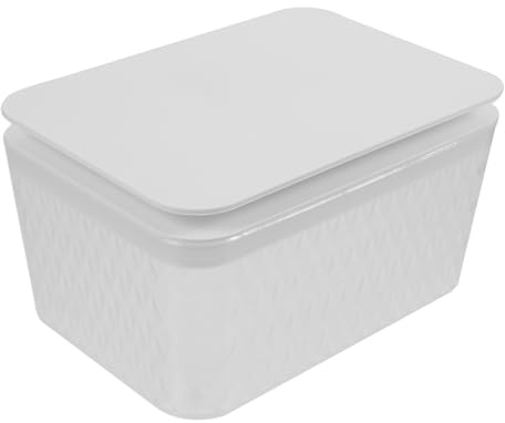 TOGEVAL Caja Dispensadora de Toallitas de Plástico Reutilizable para Baño y Sala, Tapa Que Previene Contaminación, Diseño Blanco Compacto y Funcional