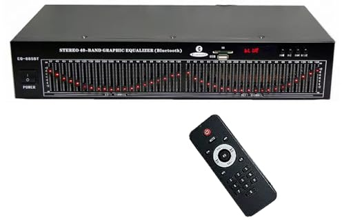 Dual 20-Band Stereo Equalizer, Dual channel synchronized control, Digital Audio Effects Controller, Hifi Home EQ Tuning Equalizer, Remote Control, Noise Reduction, for Recording Studio