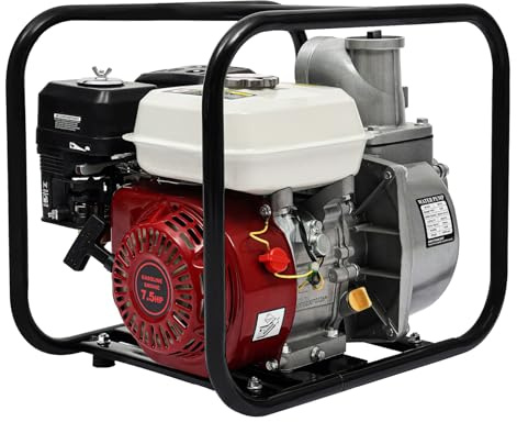Bomba de agua de gas de 4 tiempos, bomba de basura de 3 pulgadas, 210 cc, 7.5 HP, bomba de agua de alta presión alimentada por gas, elevación de 90 pies y succión de 22 pies, bomba de transferencia de