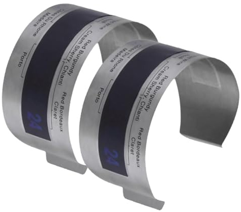 VOSAREA Termometro Digitale per Vino in Acciaio Inossidabile con Bracciale Display LCD Chiaro per Misurazione Precisa della Temperatura di Bottiglie Design Compatto e Riutilizzabile per