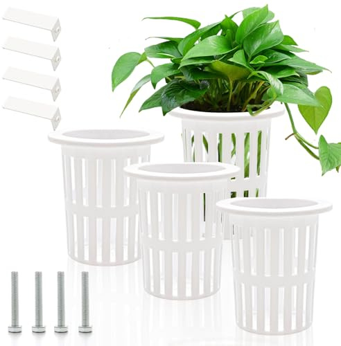 Ufdeoton Lot de 4 Supports de Plantes d'aquarium avec Crochets, Aquatiques Suspension pour Plantes Décoration pour Aquarium pour réservoir de Poissons, aquascape, aquaponie, pour Plantes Semi-et