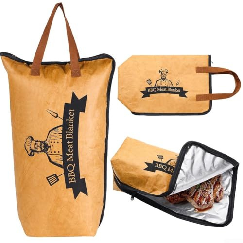 Honseadek Manicotto termico per barbecue, borsa termica riscaldante per petto, arrosto di manzo e carne affumicata, foglio di alluminio per struttura in carta lavabile, eco-consapevole (53,3 cm)