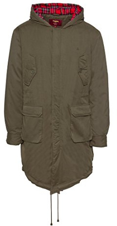 MERC of London Herren Mantel, Tobias Parka, GR. Large (Herstellergröße: L), Grün (Combat Green)
