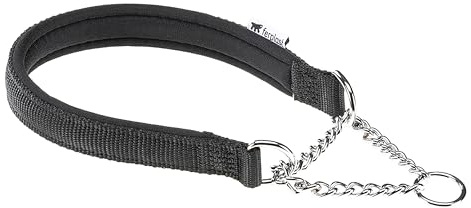 Ferplast Daytona hundhalsband, halsband för stora hundar, nylonhalsband 60 cm, vadderat, anti-drag-halsband för hundar träningskrage, svart
