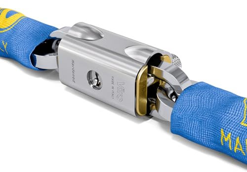 Viro | Blocca Catena, Catena Moto e Scooter, con Lucchetto, Asta Anti-strappo e Antitaglio, Catena Semiquadra di 150 cm, sezione 10 mm
