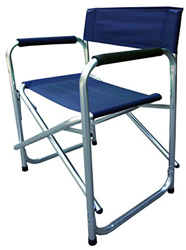 Regiestuhl aus Aluminium und blauen Stoff Polyester Oxford Cm 56x46xH 80