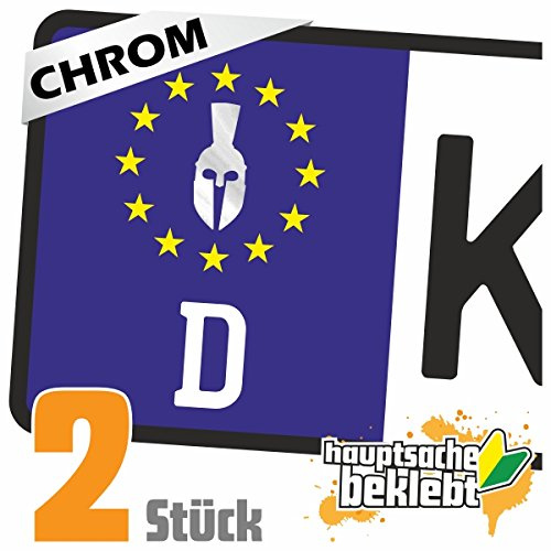 - 2X Kennzeichenaufkleber -Griechischer Helm - Königshelm Aufkleber für Auto, Laptop, Fahrrad, LKW, Motorrad Mehrfarbig JDM Decal Racing