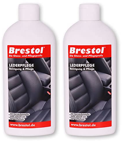 Brestol LEDERPFLEGE 2X 500 ml - Lederpflegelotion Lederreiniger Lederschutz Ledersitze Autositze Auto Leder Glattleder