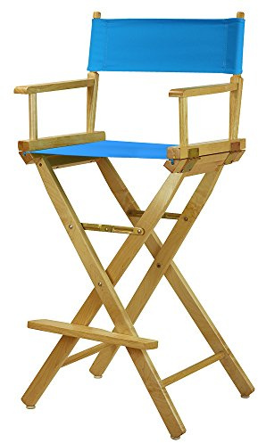 Casual Home 230-00/021-27 Director Chair 30 - Bar Height Natural Frame/Turquoise Canvas