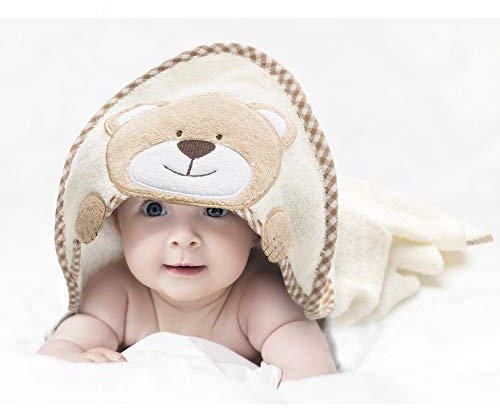 all Kids United® Babyhandtuch mit Kapuze aus 100% Baumwolle Öko-Tex 100 I Kapuzenhandtuch für Babys und Kinder I 76 x 76 cm Frottee Kapuzentuch Baby Badetuch