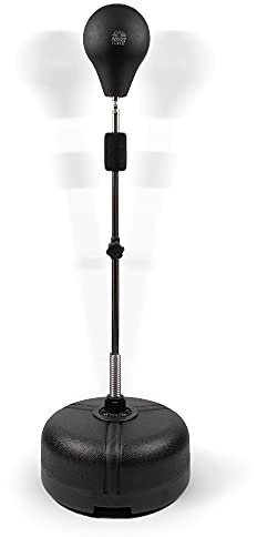 Phoenix Fitness Speed Ball - Adjustable Height Punching Bag for Boxing, MMA, Training - Free Standing Punch Bag for Adults, Home & Gym - Black