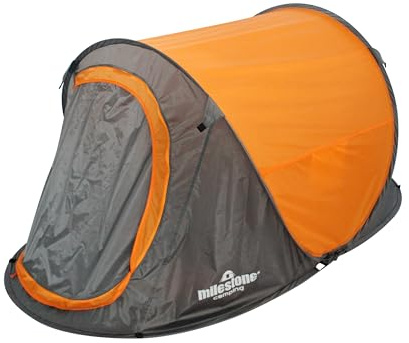 Milestone Camping 18809 Pop Up Tent/Sleeps 1 Person/Water Resistant/Portable Carry Bag Included/Double Zipper Door / 95cm x 120cm x 220cm