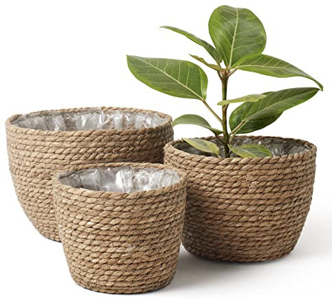 La Jolíe Muse Aufbewahrungskorb, 3er Set aus gewebtem recyclebarem Papierseil, Aufbewahrungsboxen für Accessoires Schminke Mint grün und weiß