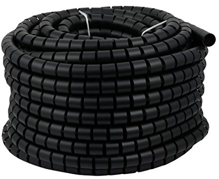 Aexit Filo cavo a spirale flessibile avvolgere il cavo ner-o per gestire il cavo 30 mm x 30 metri con clip (703c751e663b120bd285370d76e6aaeb)