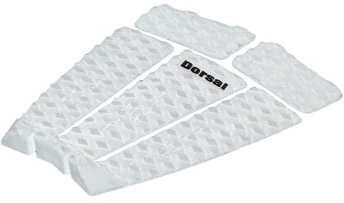 DORSAL Surfboard Traction Pads Five 5 Piece with Tail Block Standard White