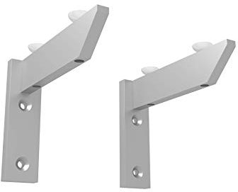 ALUSFERA Regal Halterung Winkel Regal Winkelträger Metall Regal Halterungen GlasRegal Regalträger Regalwinkel Silber Metall Schwerlastträger 2 Stück System Für Regale - Silber - 120mm