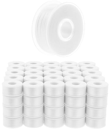 Mandala Crafts 144 White SA156 Prewound Bobbins for Singer Sewing Machine -15J SA156 Prefilled Bobbin Thread for Brother Sewing Machine and Embroidery
