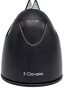 3 Claveles 28100 Afilador Cuchillos, Carburo de tungsteno, Negro