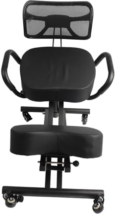 Ergonomischer Kniestuhl mit Rückenstütze, Verstellbarer Schreibtischstuhl für Zuhause und Büro Hausaufgaben Empfang Besprechungsraum