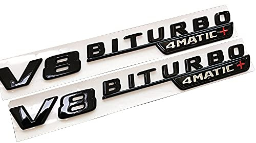 WWFAN 2 stücke Fender Wind Vane Air Badge Decor Aufkleber V8 BITURBO. Emblem for Mercedes Benz AMG GT S ML SL Klasse CLA GLA SLK SLS CLS W220 (Color Name : Black V8 BITURBO)