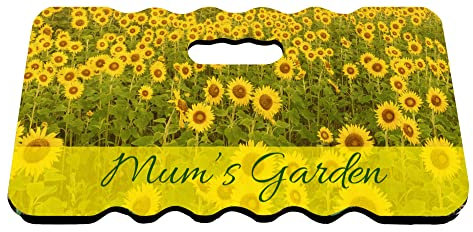 Artylicious Kniekissen für den Garten, Schaumstoff, 40 cm x 20 cm, Sonnenblume, personalisierbar