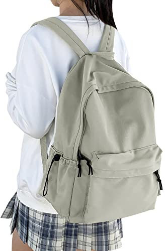 HYC00 Schulrucksack Damen, Causal Travel Schultaschen 14 Zoll Laptop Rucksack für Mädchen im Teenageralter Leichter Rucksack Wasserabweisend Bookbag College Boys Men Work Daypack,Grün