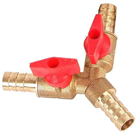 2-Wege Y-Verteiler für 10mm - mit Absperrhähnen für Zapfhähne, Gartenschlauch (YV4)