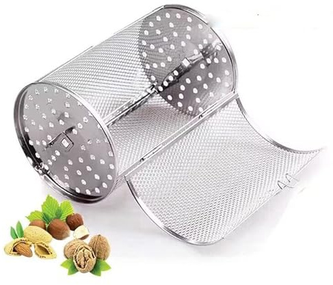 zalati Grillkorb aus Eisengeflecht zum Backen von Kaffeebohnen, Nuss, Ofen, BBQ, Grillkäfig, 14 x 23 cm