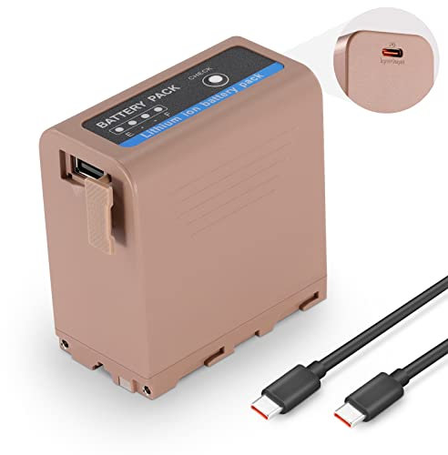 NEEWER Ersatzakku NP-F970 7800mAh, wiederaufladbarer Akku für Sony FX3/FX30/A7, für Canon R5, für Nikon Z8, Schnellladung USB-C PD 20W, LED Indikatoren, für Kamera Monitor LED Beleuchtung, TP-F970