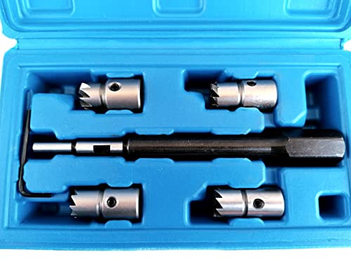 Kit Escariador Asientos Inyectores Culata – Juego Fresas Limpieza Asientos Inyectores Diesel – Herramienta Rectificar Asiento Inyector Motor Para BMW PSA Renault Ford Mercedes Fiat Iveco VAG