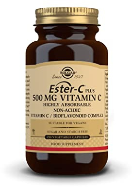 SOLGAR® Ester-C Plus (500 mg) | Vitamin-C Komplex mit patentiertem Ester-C®, Bioflavonoiden, Acerola, Hagebutte und Rutin | 250 vegane Tabletten
