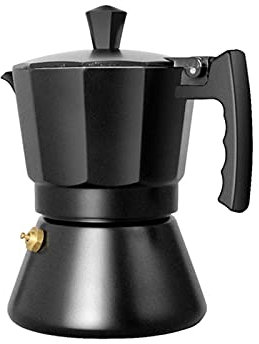 Coffee Moka Pot Automatic Aluminum Mocha Espresso Coffee Machine Percolator Induction Cooker Pot Simple to Use (Color : Black, Size : 300ml) (Black 150ml) The New