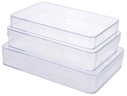 Amosfun 3 Stück Kunststoff Aufbewahrungsboxen Aus Lebensmittelechtem Ps Mit Deckel Transparent Für Lebensmittel Make up Snacks Auslaufsicher Für Unterwegs