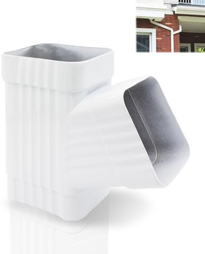 Niuohoy Connettore a Y per grondaia, connettore a Y per grondaia, deviatore quadrato, deviatore pluviale, estensioni per grondaia, scarico dell'acqua piovana (bianco, adatto a 5,1 x 7,6 cm)