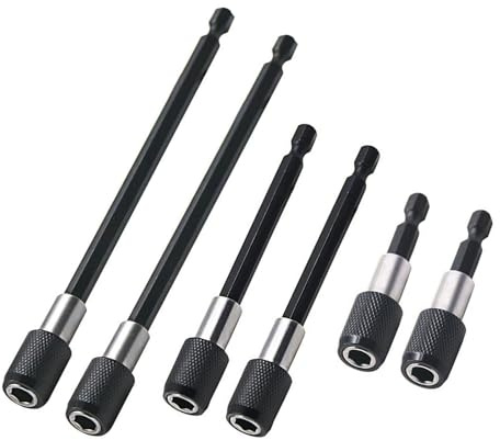 kingsea 6Pcs Magnetic Bit Extender, Hex Shank Quick Release Drill Bit Extension Bar, Magnetic Bit Holder for Impact Driver, Screwdriver Bar Chuck Adapter Extender