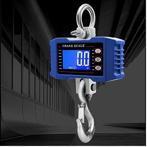 Bilancia a Gancio, 1000kg / 2204lbs Bilancia sospesa digitale Bilancia for gru portatile for impieghi gravosi Retroilluminazione LCD Bilancia a gancio industriale Cambio unità/Blocco dati,per Home Fa