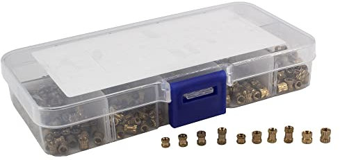 MakerMind Einpressmutter Gewindeeinsatz Sortiment 500 Stück Messing 10 Größen M2-M3
