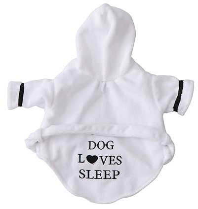 HAPINARY 2stücke Fast Dry Pet Bathrobe Pajamas Für Hunde Und Katzen Schnelltrocknender Und Super Saugfähiger Bademantel Mit Kapuze Weiß Zum Kuscheln Dem Baden