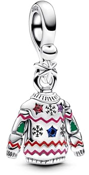 Pandora Moments 793596C01 Breloque de Noël en Argent Sterling avec Cristaux Compatible avec Les Bracelets Moments, Mehrfarbig, Argent Sterling, Cristal Artificiel