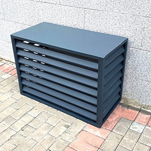 Cubierta de aire acondicionado de ventana impermeable resistente con aluminio para exteriores y cubo de basura, a prueba de polvo y protege la unidad de condensación de los desechos