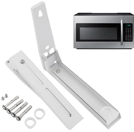 Griglia per forno a microonde in acciaio inox | Mensola espandibile per forno a microonde | Supporto da parete pieghevole regolabile per forno a microonde | Supporto per per forno a microonde |