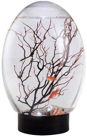 Betta Fish Tap, Aquarium de Bureau | Petit Bol à Poisson bêta avec lumière LED - Ornement d'arbre de Branche de Fan Portable, planteur aquaponique pour la Maison, Studio