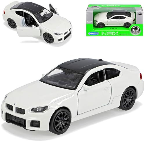 Welly B*M*W 2er M2 G87 Coupe Weiss 2. Generation Ab 2023 ca 1/43 1/36-1/46 Modell Auto mit individiuellem Wunschkennzeichen