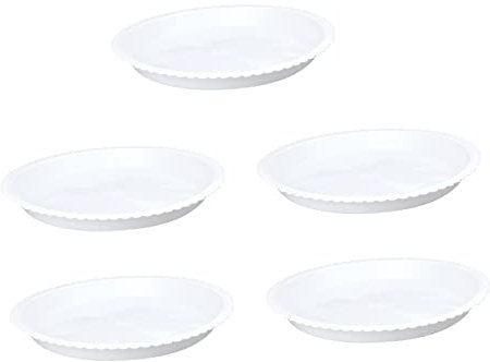 Sottovasi Rotondi per Piante da Interno in Plastica 5 Pezzi 26x26 Cm
