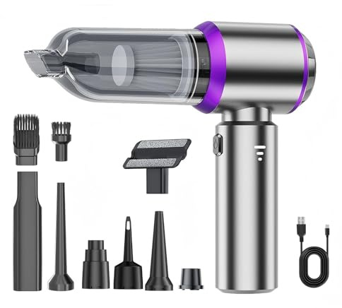 Handheld Vacuum Cleaner-16000Pa Three-Speed Suction, Rechargeable Portable Cordless Lightweight Mini Car Vacuum with Brushless Motor, Suitable for Cleaning Kitchen , Car, Home,Office,Pet Hair-purple