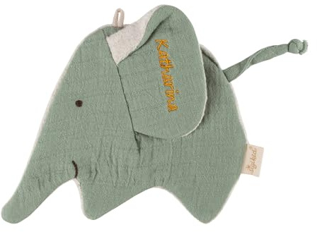 Sigikid Activity Greifling Elefant mit Namen – Knistertuch Baby ab 3M