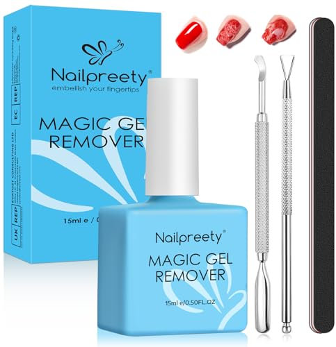 Gel Nail Polish Remover 15 Ml,Professional Nail Varnish Remover,Easy Quick Remove,Don't Hurt Your Fingernails, No Need For Foil, Soaking Or Wrapping,for UV Gel Remover,Blue