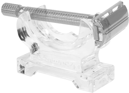 Linkidea Acryl-Rasierständer, kompatibel mit Gillette Fusion Serie, Vector 3, Sensor 3, Dorco Pace 6 Pro, schnell trocknender Halter für Nassbereich/Bad (klar)