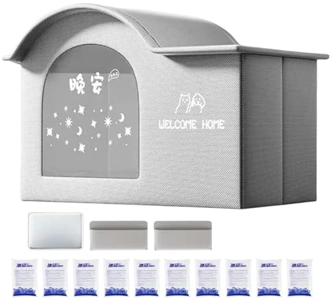 Katzenkühlhaus, Puppy Kennel, Haustierbett, 30,5 cm, isoliert, faltbar, mit tragbarem Design, für drinnen und draußen, für Hunde, Katzen, kleine Tiere, hält heißes Wetter